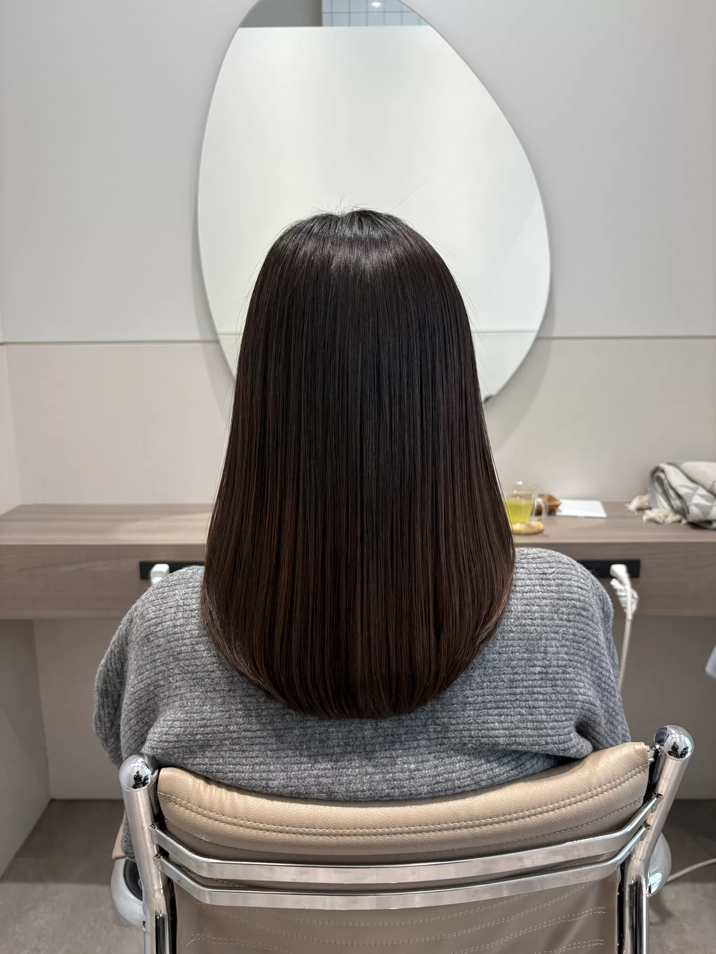 銀座の美容室crowndotによる縮毛矯正の施術例